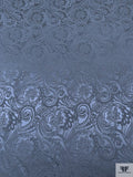 Paisley Jacquard Silk Charmeuse - Dark Blue-Grey
