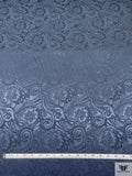 Paisley Jacquard Silk Charmeuse - Dark Blue-Grey