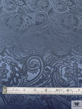 Paisley Jacquard Silk Charmeuse - Dark Blue-Grey