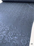 Paisley Jacquard Silk Charmeuse - Dark Blue-Grey