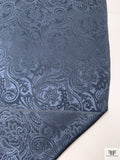 Paisley Jacquard Silk Charmeuse - Dark Blue-Grey