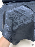 Paisley Jacquard Silk Charmeuse - Dark Blue-Grey