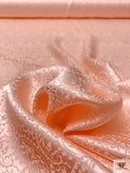 Paisley Jacquard Silk Charmeuse - Peach Pink