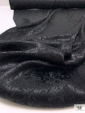 Regal Floral Jacquard Silk Charmeuse - Black