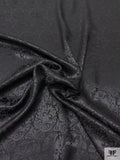 Regal Floral Jacquard Silk Charmeuse - Black