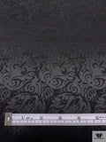 Regal Floral Jacquard Silk Charmeuse - Black