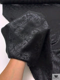 Regal Floral Jacquard Silk Charmeuse - Black