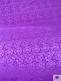 Regal Floral Jacquard Silk Charmeuse - Amethyst