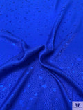 Pebble-Look Jacquard Silk Charmeuse - Royal Blue