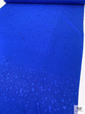 Pebble-Look Jacquard Silk Charmeuse - Royal Blue