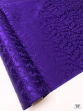 Leaf Jacquard Silk Charmeuse - Dark Purple