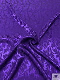Leaf Jacquard Silk Charmeuse - Dark Purple