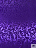 Leaf Jacquard Silk Charmeuse - Dark Purple