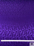 Leaf Jacquard Silk Charmeuse - Dark Purple