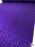 Leaf Jacquard Silk Charmeuse - Dark Purple