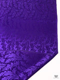 Leaf Jacquard Silk Charmeuse - Dark Purple
