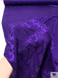 Leaf Jacquard Silk Charmeuse - Dark Purple