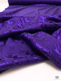Leaf Jacquard Silk Charmeuse - Dark Purple