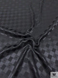 Wavy Diamond Jacquard Silk Charmeuse - Black