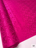 Floral Jacquard Silk Charmeuse - Magenta
