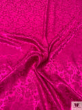 Floral Jacquard Silk Charmeuse - Magenta