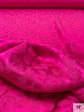 Floral Jacquard Silk Charmeuse - Magenta