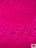 Floral Jacquard Silk Charmeuse - Magenta