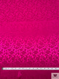 Floral Jacquard Silk Charmeuse - Magenta