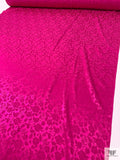 Floral Jacquard Silk Charmeuse - Magenta