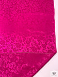 Floral Jacquard Silk Charmeuse - Magenta