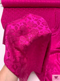 Floral Jacquard Silk Charmeuse - Magenta