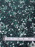 Cluster Graphic Printed Silk-Cotton Mikado - Emerald Green / Black / White