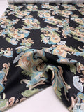 Paisley Printed Silk-Cotton Mikado - Sage / Dusty Turquoise / Tan / Black