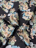 Paisley Printed Silk-Cotton Mikado - Sage / Dusty Turquoise / Tan / Black