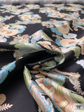 Paisley Printed Silk-Cotton Mikado - Sage / Dusty Turquoise / Tan / Black