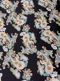 Paisley Printed Silk-Cotton Mikado - Sage / Dusty Turquoise / Tan / Black