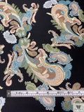 Paisley Printed Silk-Cotton Mikado - Sage / Dusty Turquoise / Tan / Black