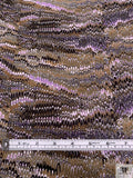 Ripple Wave Matte-Side Printed Silk Charmeuse - Khaki / Lilac / Black