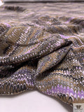 Ripple Wave Matte-Side Printed Silk Charmeuse - Khaki / Lilac / Black