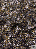 Cluster Graphic Matte-Side Printed Silk Charmeuse - Ochre / Black / White
