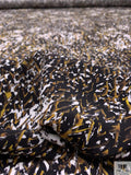 Cluster Graphic Matte-Side Printed Silk Charmeuse - Ochre / Black / White