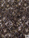 Cluster Graphic Matte-Side Printed Silk Charmeuse - Ochre / Black / White