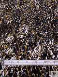 Cluster Graphic Matte-Side Printed Silk Charmeuse - Ochre / Black / White