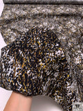 Cluster Graphic Matte-Side Printed Silk Charmeuse - Ochre / Black / White