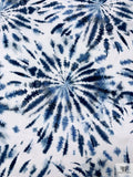 Tie-Dye Matte-Side Printed Silk Charmeuse - Blues / White