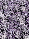 Wisteria and Floral Matte-Side Printed Silk Charmeuse - Lavender / Grey / White / Black