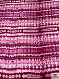 Tie-Dye Lines Printed Satin Face Organza - Berry Magenta / Lavender / White
