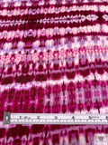 Tie-Dye Lines Printed Satin Face Organza - Berry Magenta / Lavender / White