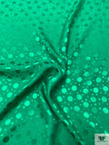 Polka Dots Jacquard Silk Charmeuse - Green