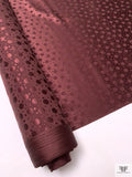 Polka Dots Jacquard Silk Charmeuse - Wine Brown